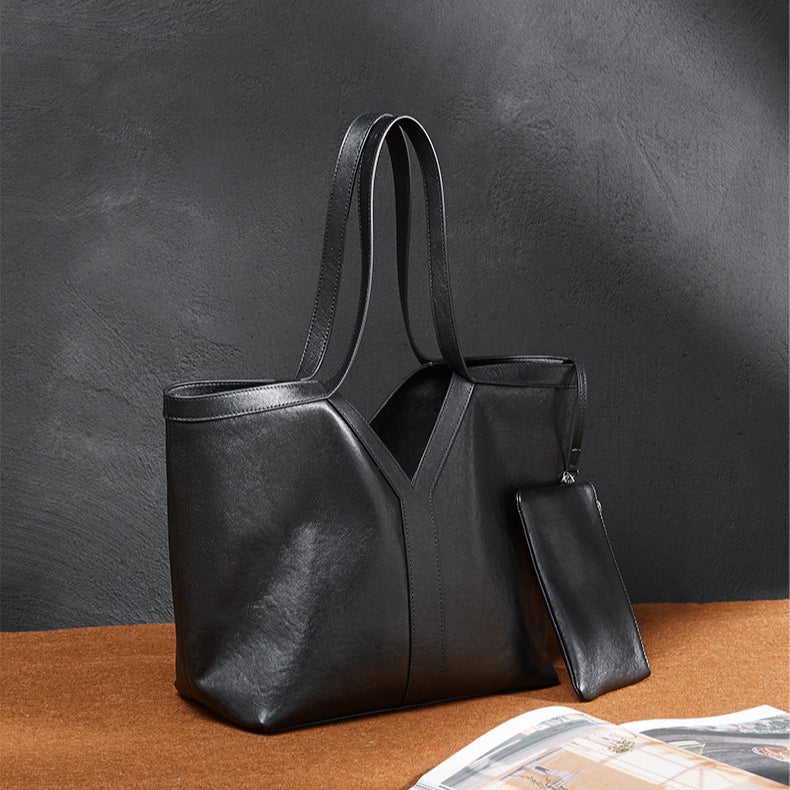 Korean Style Autumn Genuine Leather Tote Bag