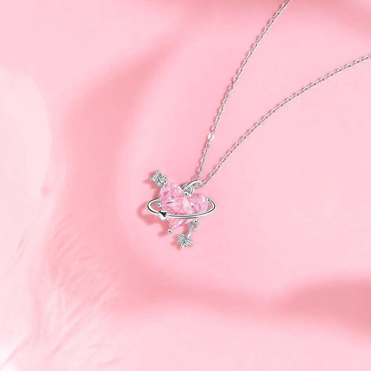 Rose Diamond Heart Whisper Necklace