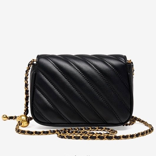 Women’s Genuine Leather Mini Chain Shoulder Bag – 2025 Summer Luxe Edition