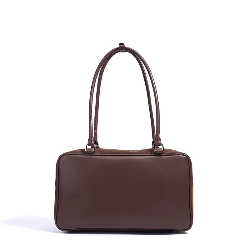 Women’s Matte Leather Pillow Shoulder Bag – Vintage Tote for Daily Commute