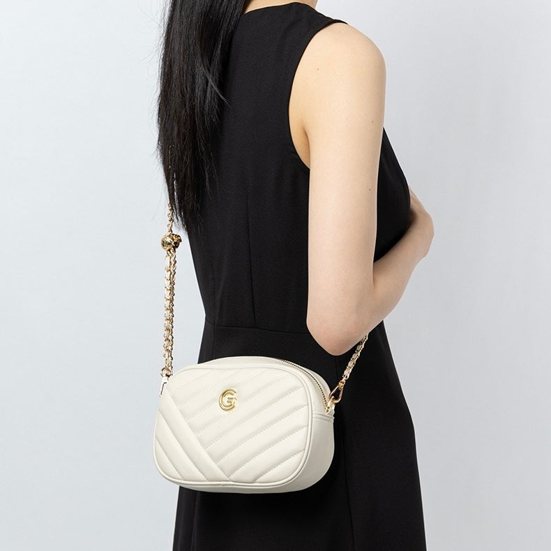 Women's Genuine Leather Retro Round Bag