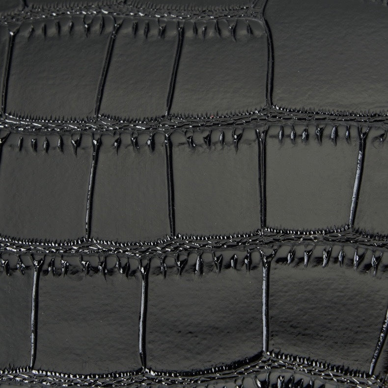 Women’s Genuine Leather Elegant Top-Handle Handbag – Croc Embossed Classic Style