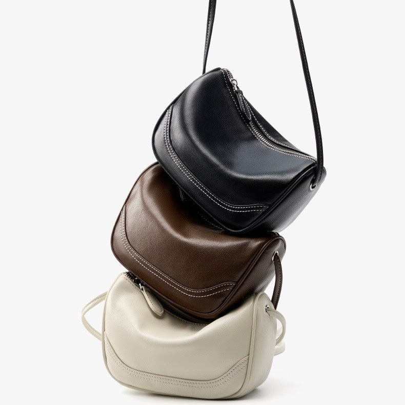 Women’s Genuine Leather Mini Crossbody Shoulder Bag – Elegant Top Grain Everyday Purse