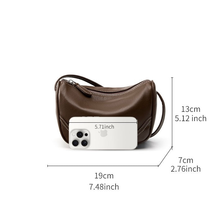 Women’s Genuine Leather Mini Crossbody Shoulder Bag – Elegant Top Grain Everyday Purse
