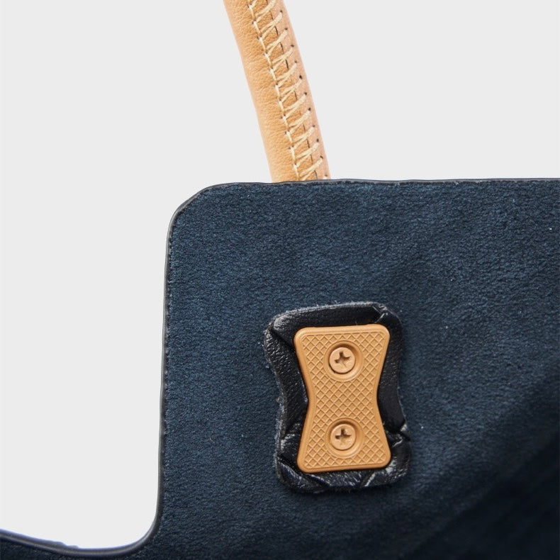 Women's Genuine Weaving Leather Minimalist Shoulder Tote Bag