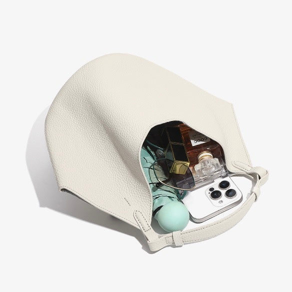 Women's Genuine Leather Large Capacity Basket Tote Bag