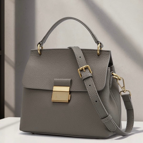 Women's Genuine Leather Shell Chain Crossbody Bag