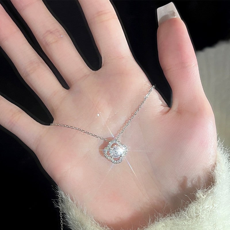 Silver Clover Serenity Necklace