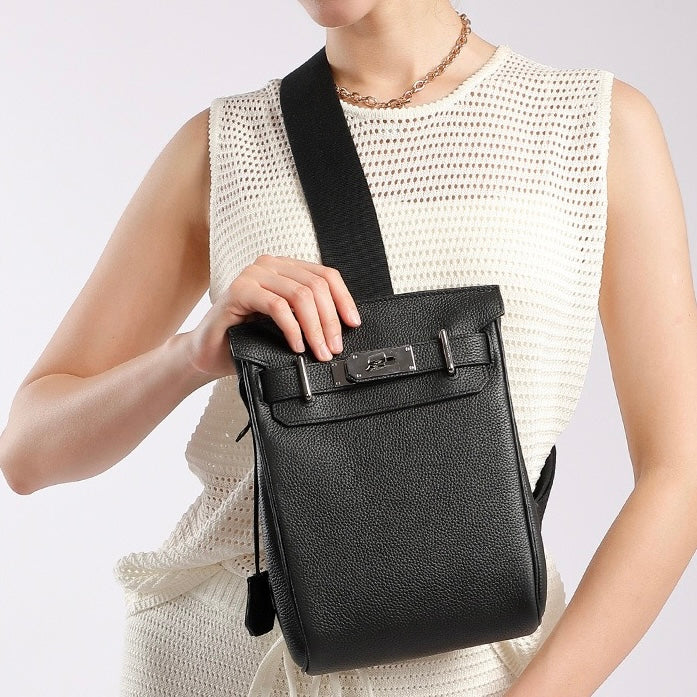 Women's Top Grain Cowhide Crossbody Chest Bag
