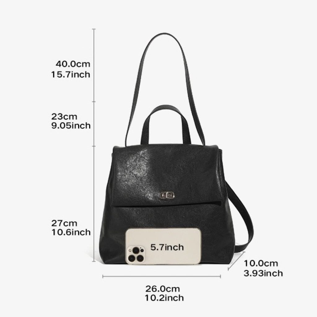 Women's Genuine Leather Large Capacity Fashion Versatile Backpack