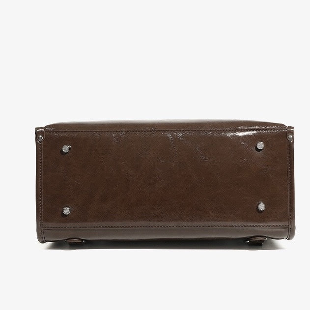 Genuine Leather Unisex Bronze-Era Casual Backpack