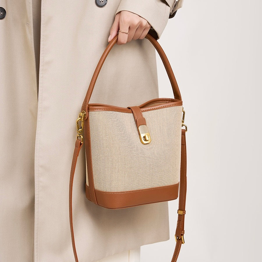 Niche Commuter Color Block Woven Shoulder Bag