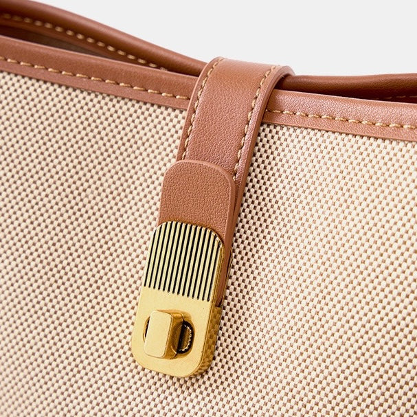 Niche Commuter Color Block Woven Shoulder Bag