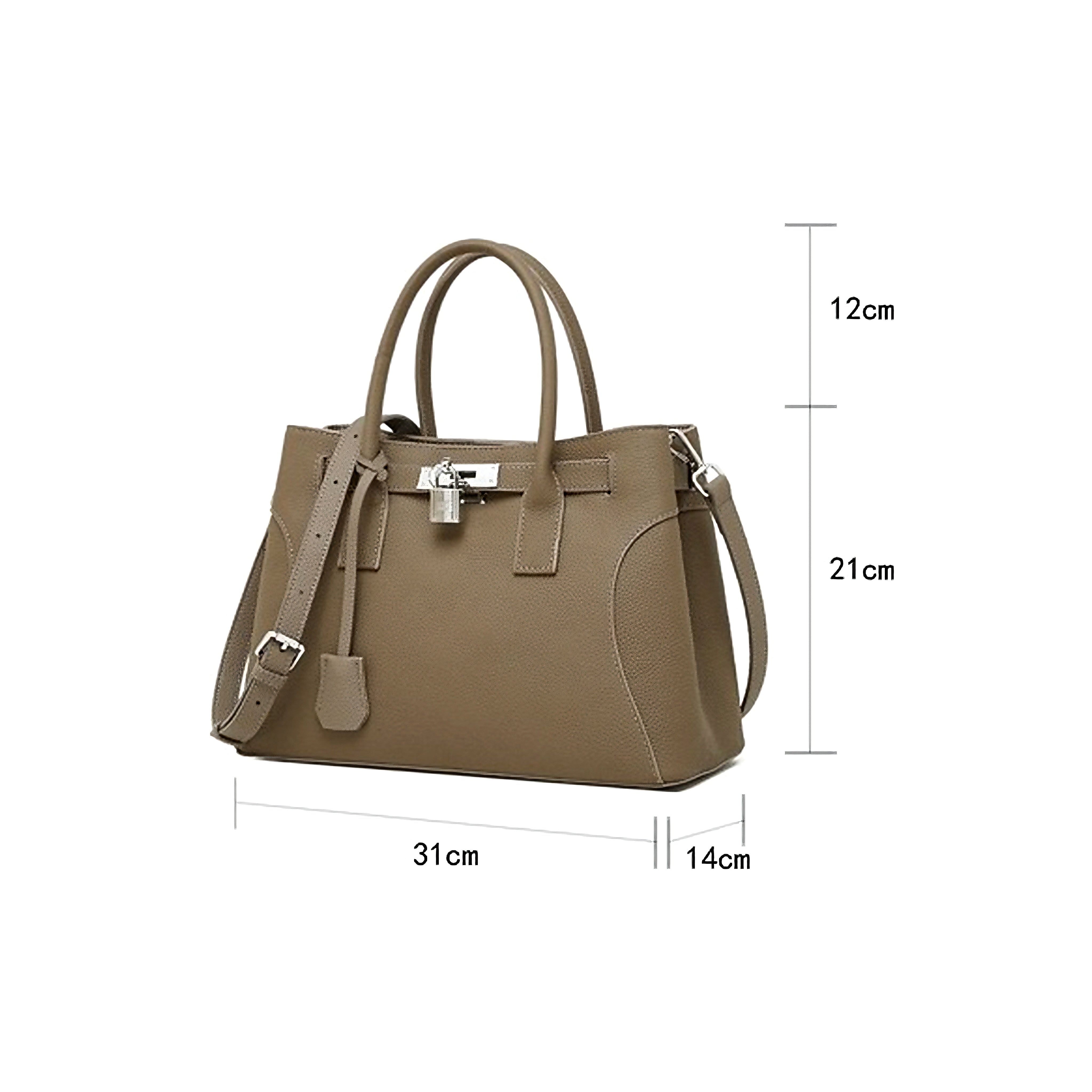 Women’s Genuine Leather Platinum-Style Structured Shoulder Tote