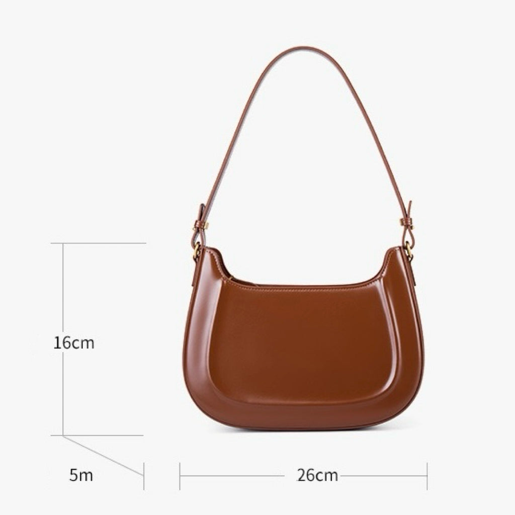 Vintage Genuine Leather Saddle Shoulder Crossbody Bag for Women