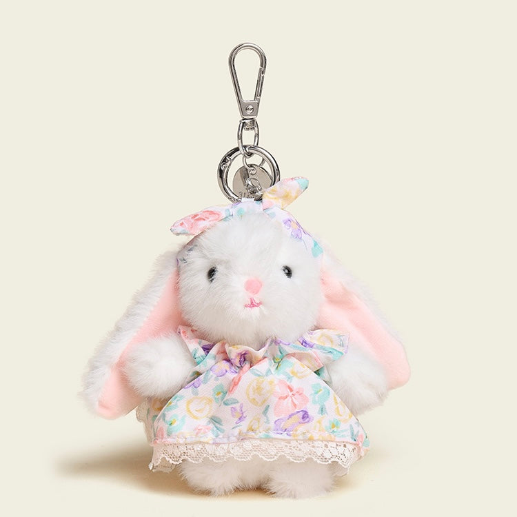 Floral Dress Baby Bunny Bag Charm