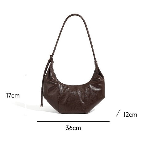 Women's Genuine Leather Half-Moon Dumpling Handbag