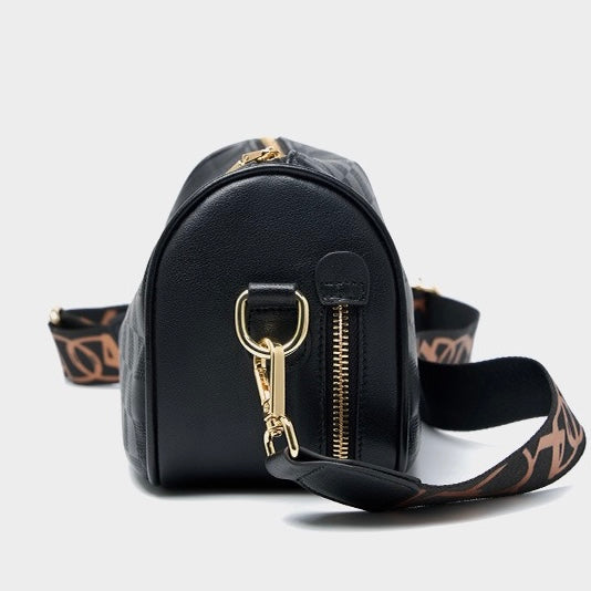 Elegant Women's Genuine Leather Checkered Crossbody Bag