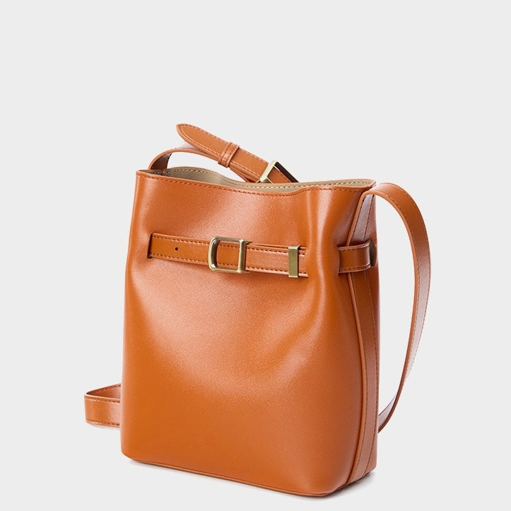 Women's Genuine Leather Vintage Shoulder Bucket Bag