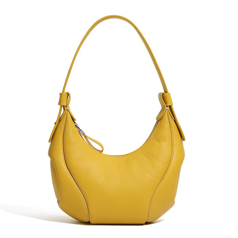 Women's Genuine Leather Niche Crescent Vintage Shoulder Crossbody Bag