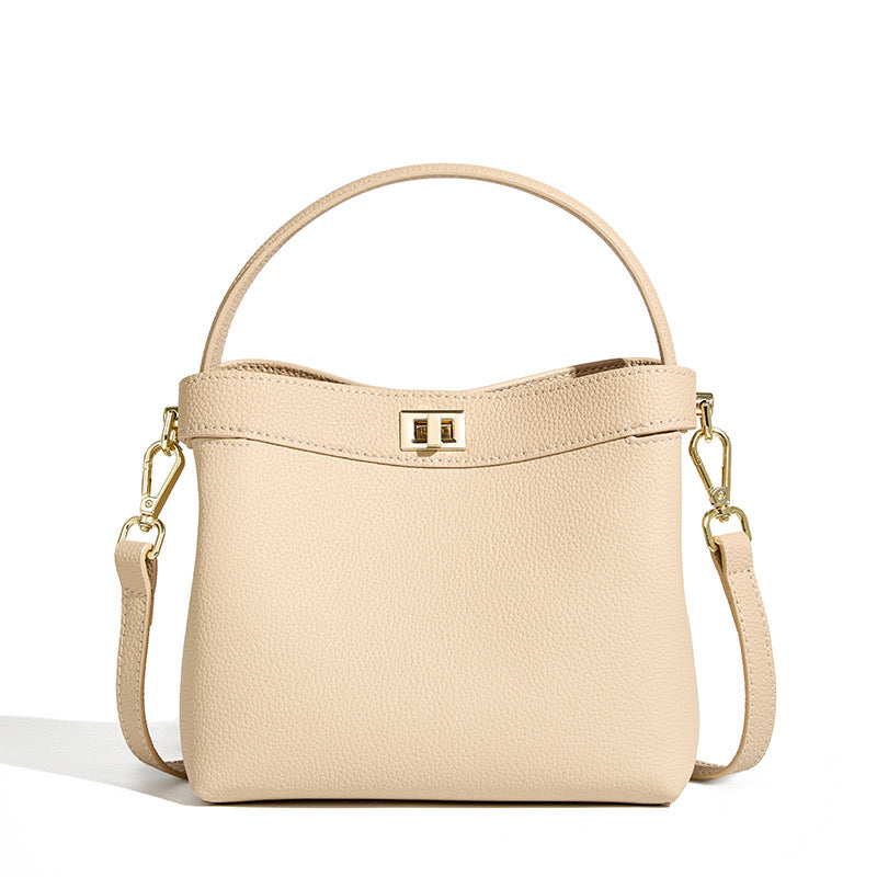 Women’s Genuine Leather Minimalist Bucket Bag