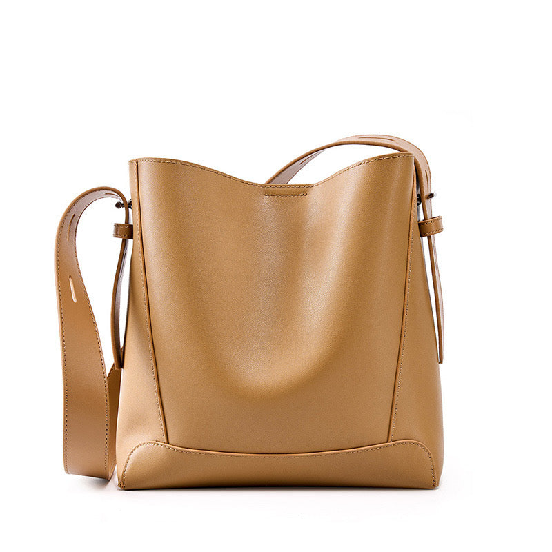 Women’s Genuine Leather Crossbody & Shoulder Oversized Bucket Bag