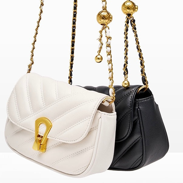 Women’s Genuine Leather Mini Chain Shoulder Bag – 2025 Summer Luxe Edition