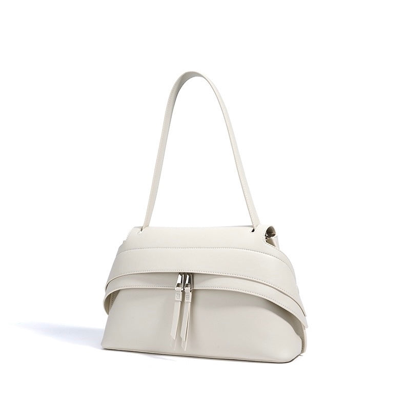 Women's Genuine Cowhide Minimalist Handheld Saddle Bag