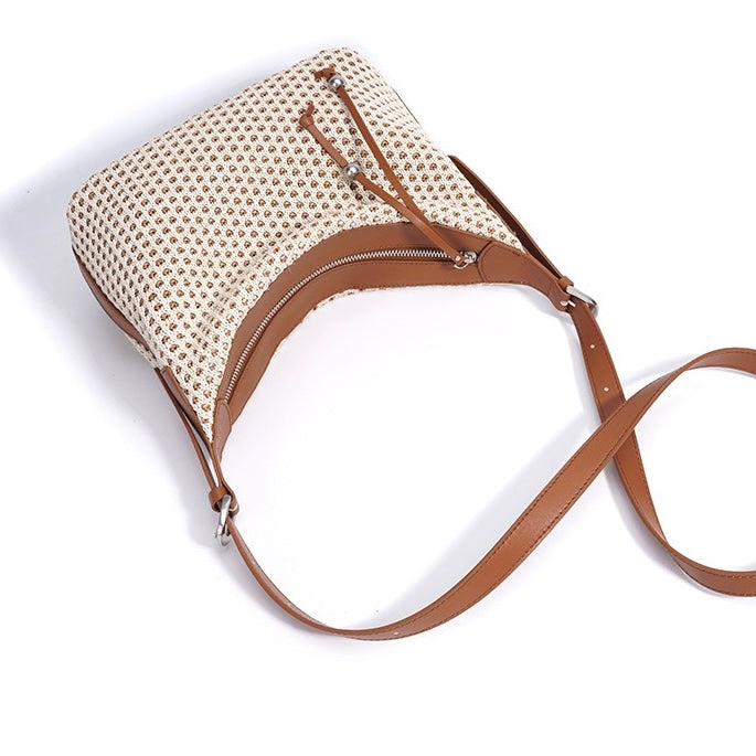 Braided Retro Straw Woven Versatile Large Capacity Dumpling Shoulder Bag