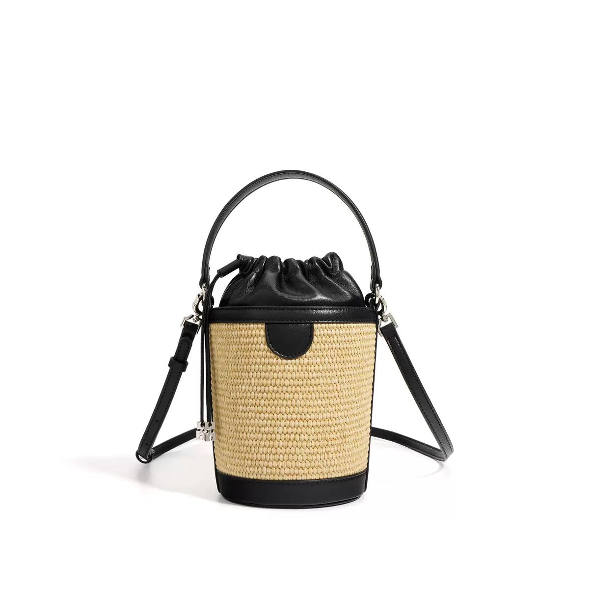 Luxury Women's Lambskin Woven Crossbody Handheld Barrel Bag for Beach Vacation