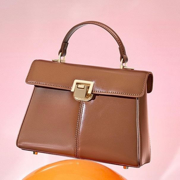 Women’s Genuine Leather Horseshoe Buckle Handbag