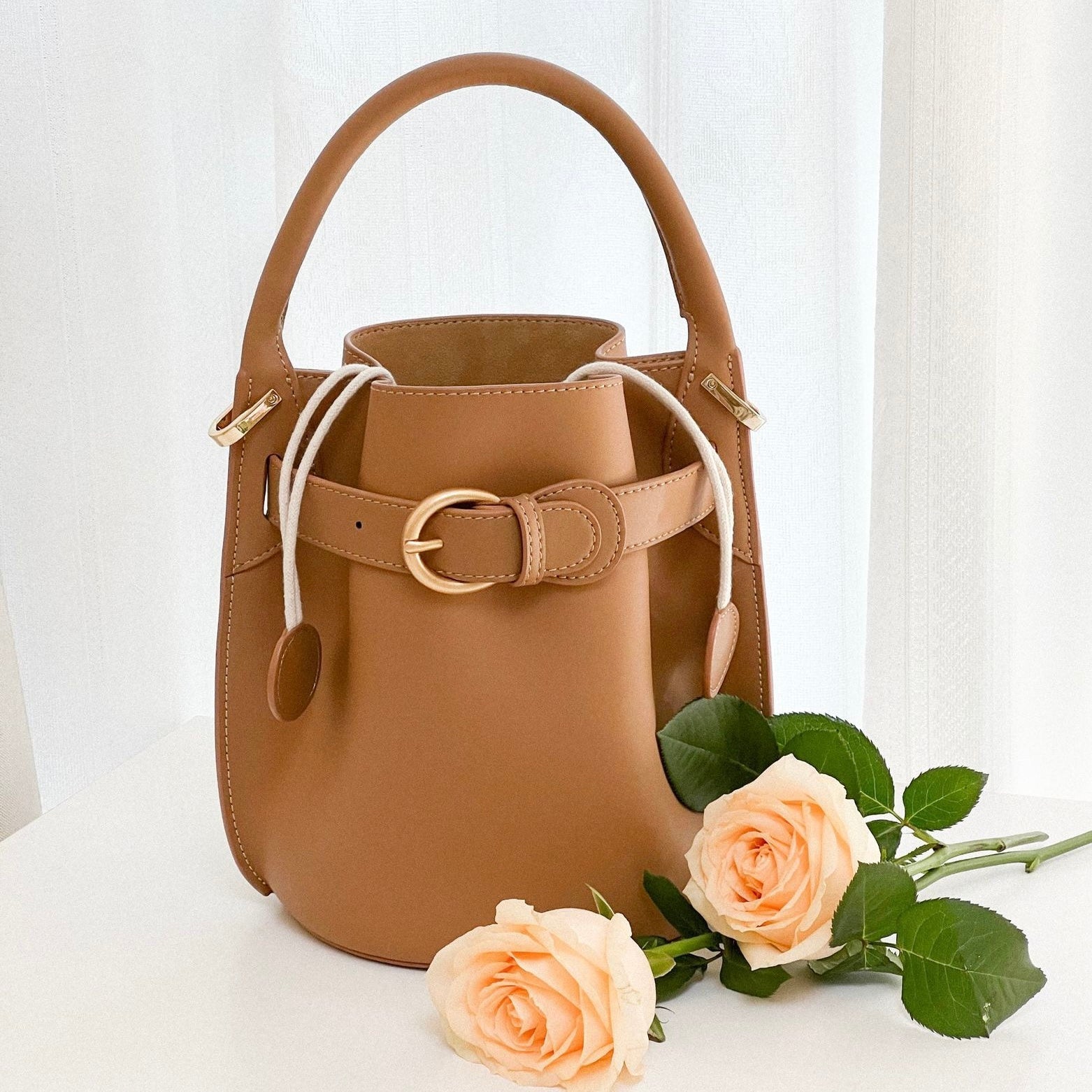 Stylish Exquisite Women's Genuine Leather Mini Bucket Crossbody Handbag
