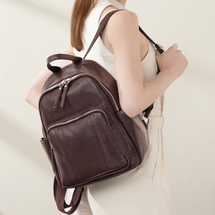 Stylish Large Capacity Soft Leather Multifunctional Women's Genuine Leather Backpack
