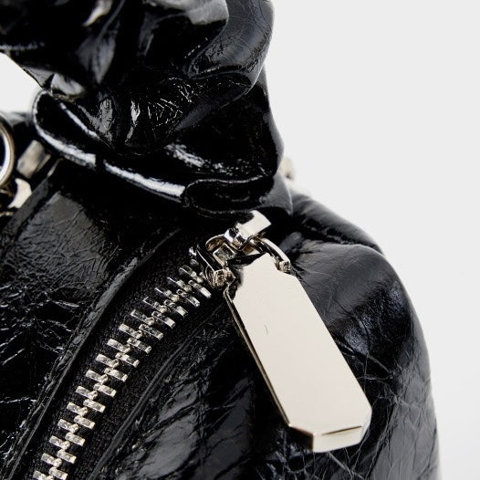 Women's Genuine Leather Beaded Bento Box Handheld Crossbody Bag