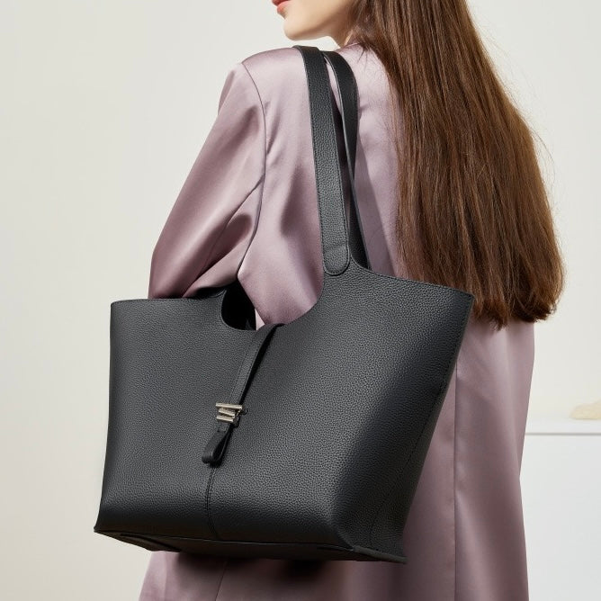 2025 New Women’s Genuine Leather Large Capacity Commuter Tote Bag