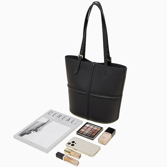 Women’s Luxury Genuine Leather Commuter Tote Bag with Inner Pouch