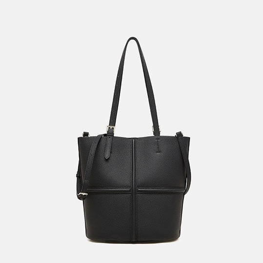 Women’s Luxury Genuine Leather Commuter Tote Bag with Inner Pouch