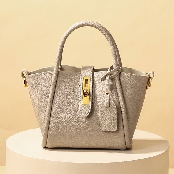 Women’s Genuine Leather Petite Basket Top Handle Bag