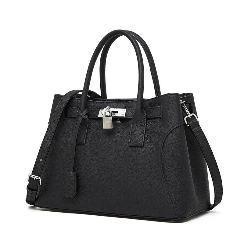 Women’s Genuine Leather Platinum-Style Structured Shoulder Tote