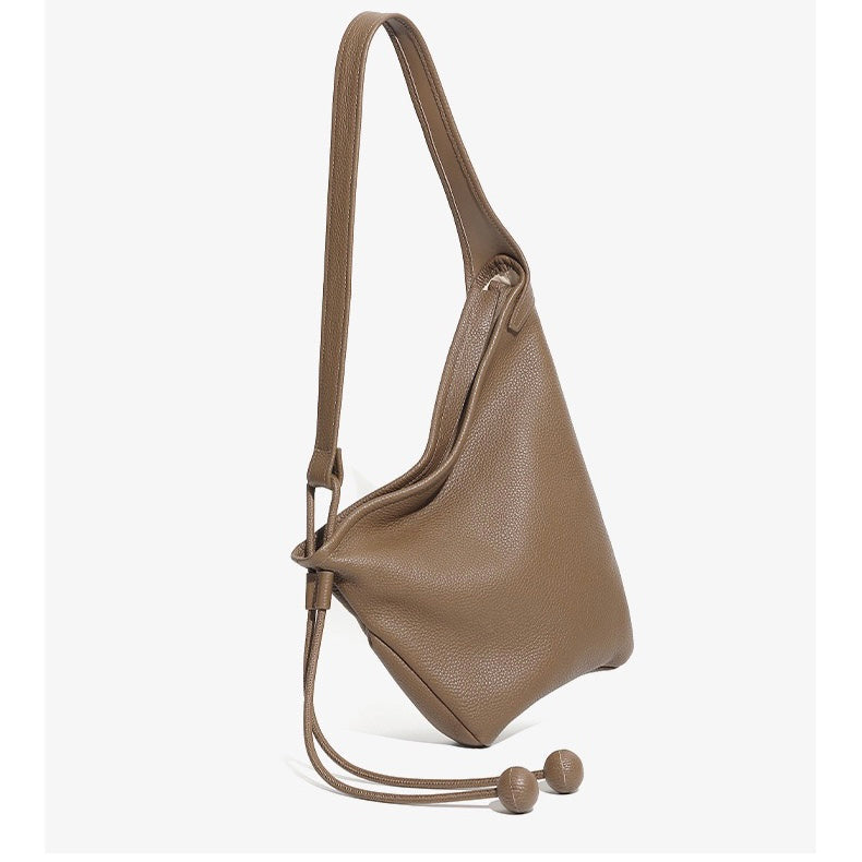 Minimalist Asymmetric Design Slouchy Horn Shaped Shoulder Crossbody Bag