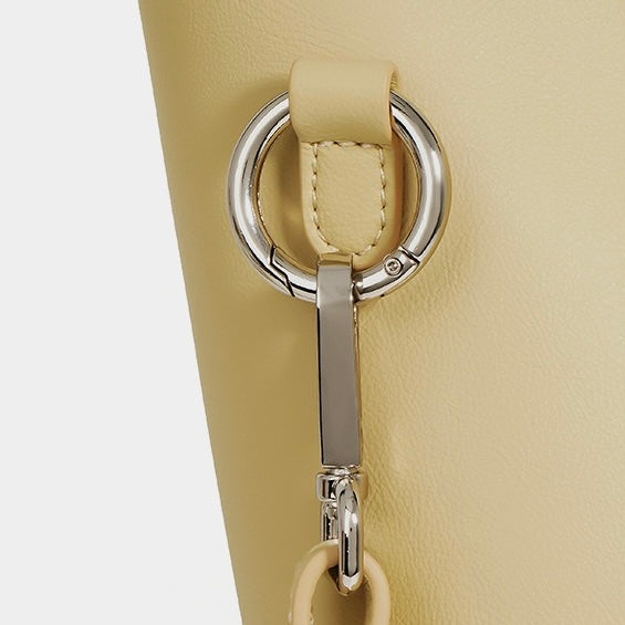 Women's Genuine Leather Adjustable Strap Handheld and Shoulder Bucket Bag