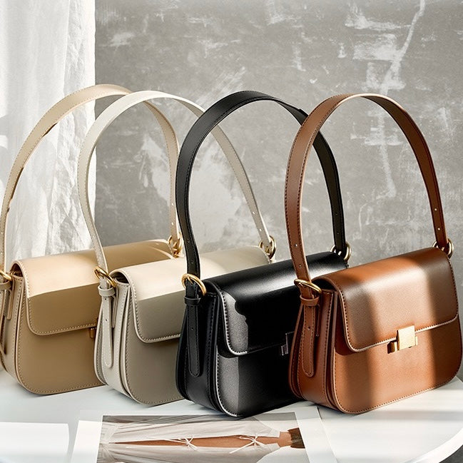 Luxury Minimalist Women's Genuine Leather Shoulder Crossbody Bag