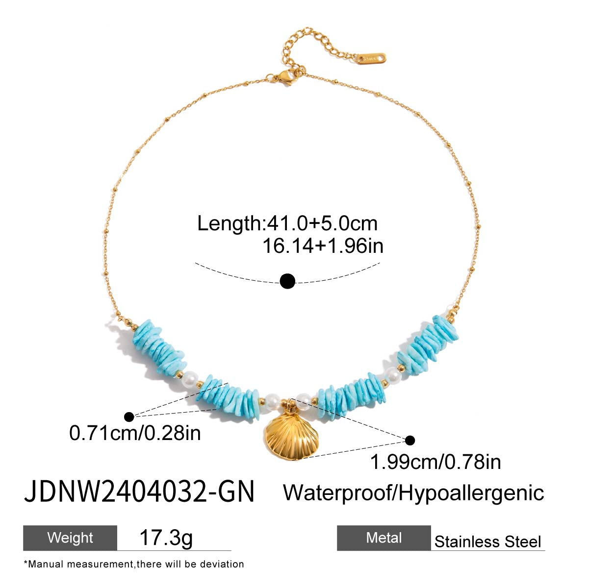 Mint Green Shell Pearl Pendant Necklace