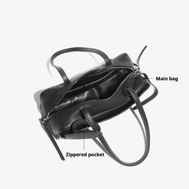 Women's Genuine Pebbled Leather Shoulder Handbag