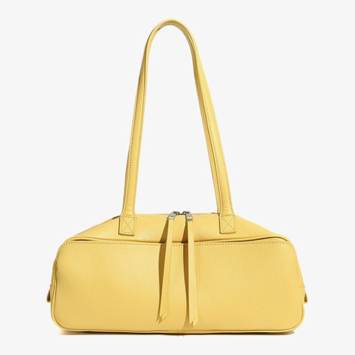 Women's Genuine Pebbled Leather Shoulder Handbag