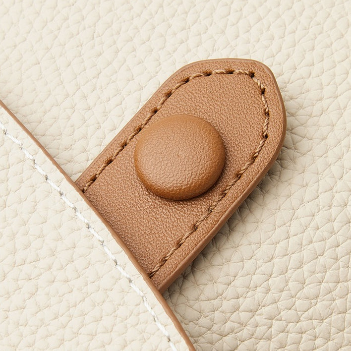 Women's Luxury Pebbled Leather Top-Handle Bag with Cloud Charm