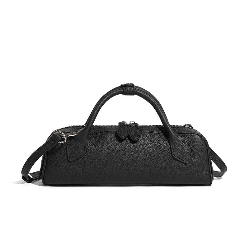 Top Grain Genuine Leather Large Capacity Baguette Handbag