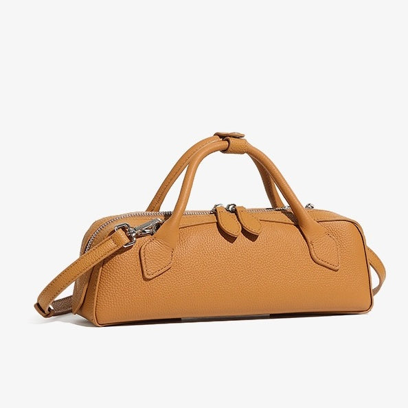 Top Grain Genuine Leather Large Capacity Baguette Handbag