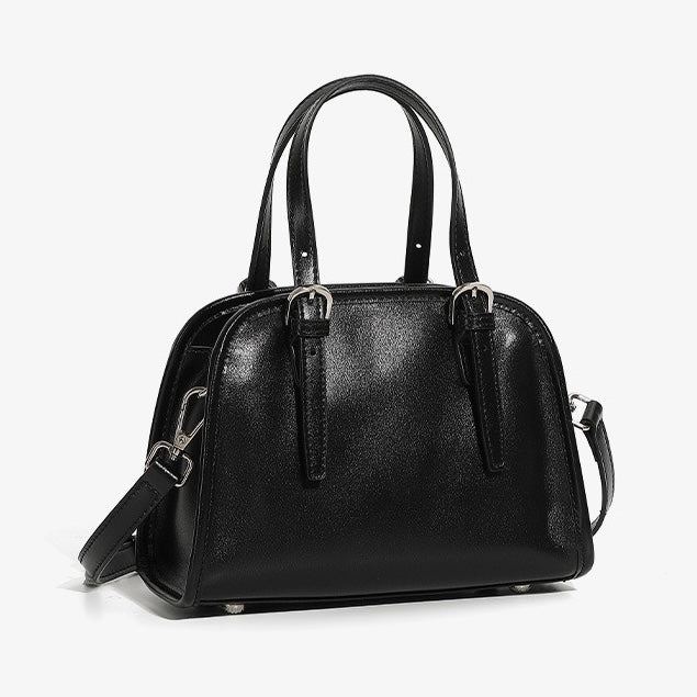 Genuine Leather Bowling Commuter Large Capacity Shoulder Clutch Bag