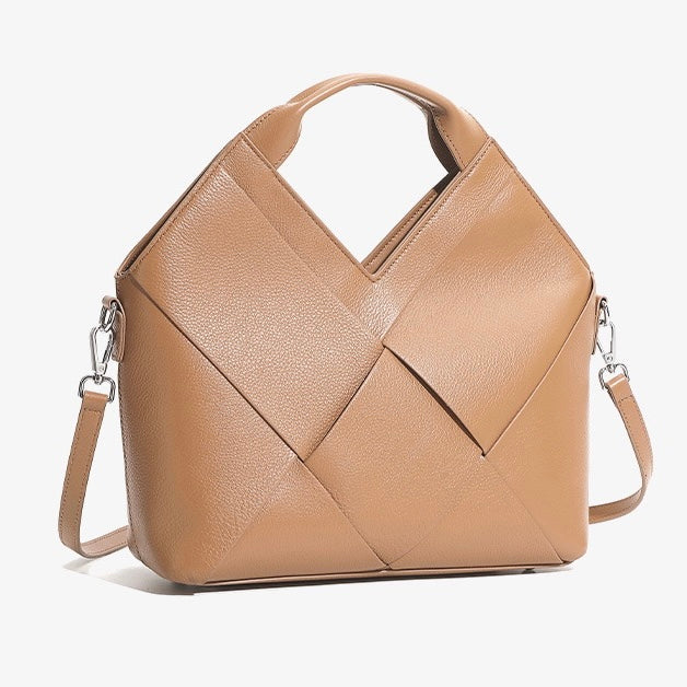 Women's Genuine Leather Woven Handbag